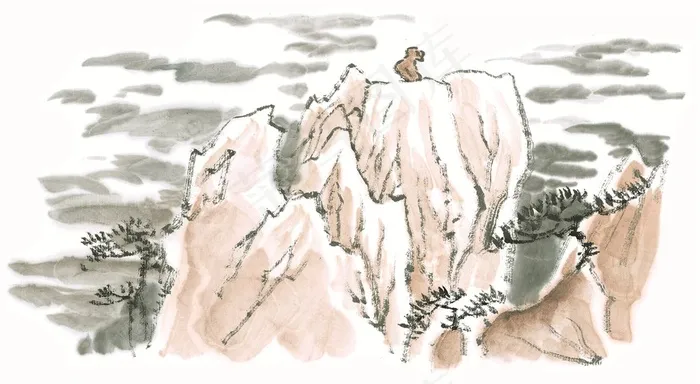 山石国画jpg素材