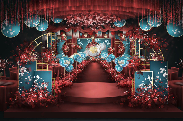 中西结合中式婚礼舞台婚礼