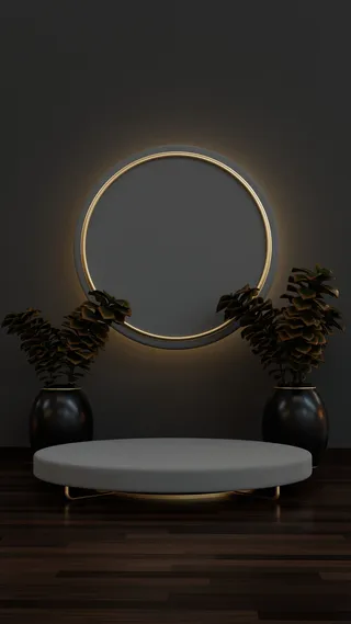 小清新c4d场景电商展台合层背景