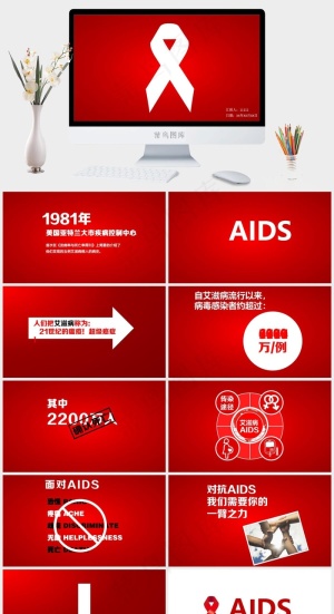 预防艾滋病PPT模板ppt模版预览图