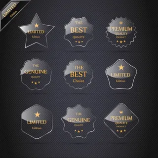 免抠黑色水晶标签