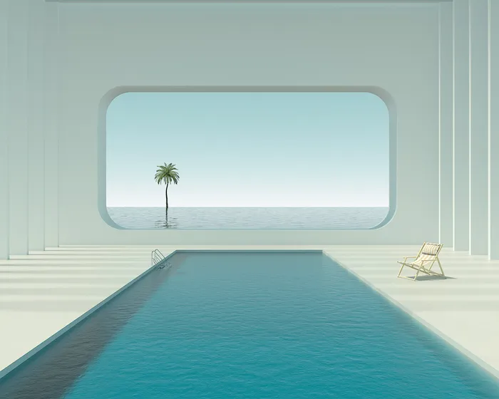夏季游泳池背景