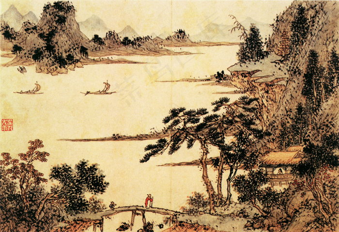 水墨山水素材 水墨 水墨画 水墨山河 水墨 山河