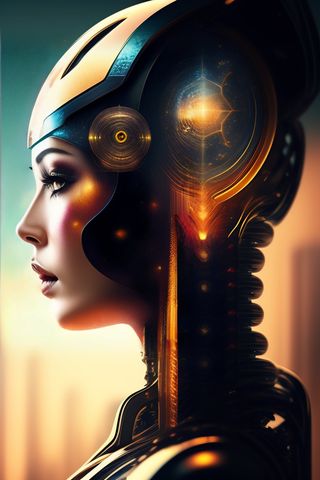 ai机器人未来人类概念画