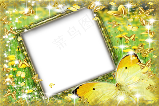 蝴蝶相框素材图片下载