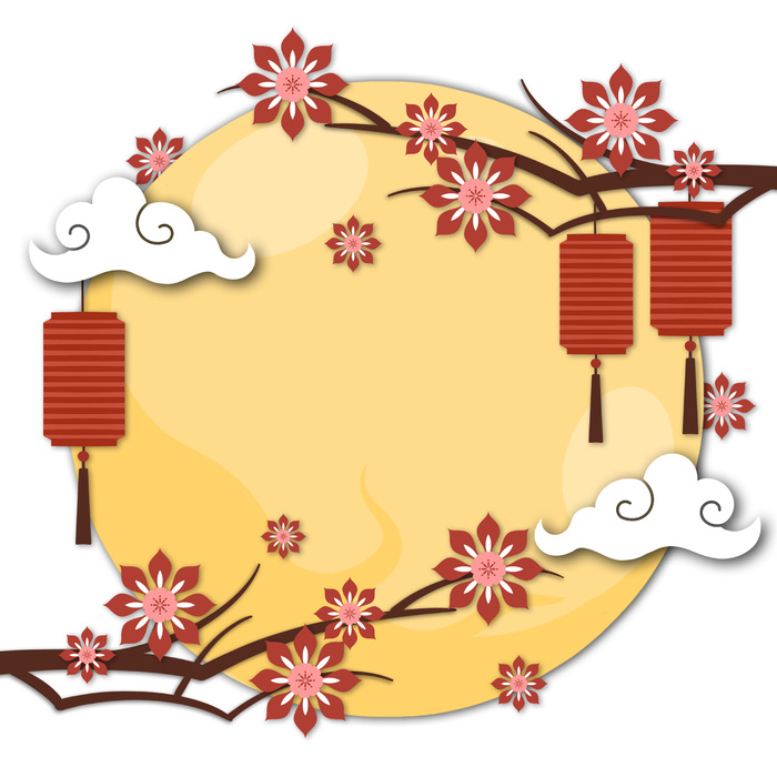 中秋节卡通灯笼背景psd模版下载