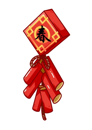 红色烟花爆竹免扣素材