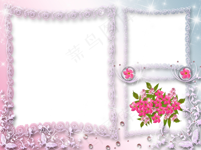 浪漫相框花束图片