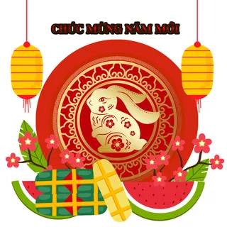 喜庆2023年兔年红色挂画