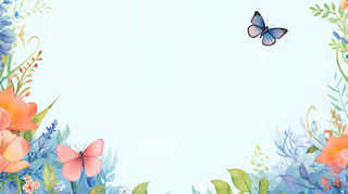 夏季插图风格花边