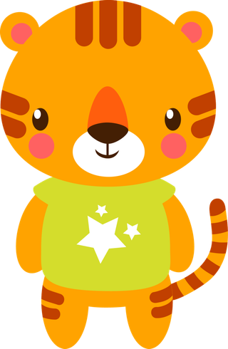 卡通动画动画小动物小老虎免扣PNG手绘插画图片素材 (53)