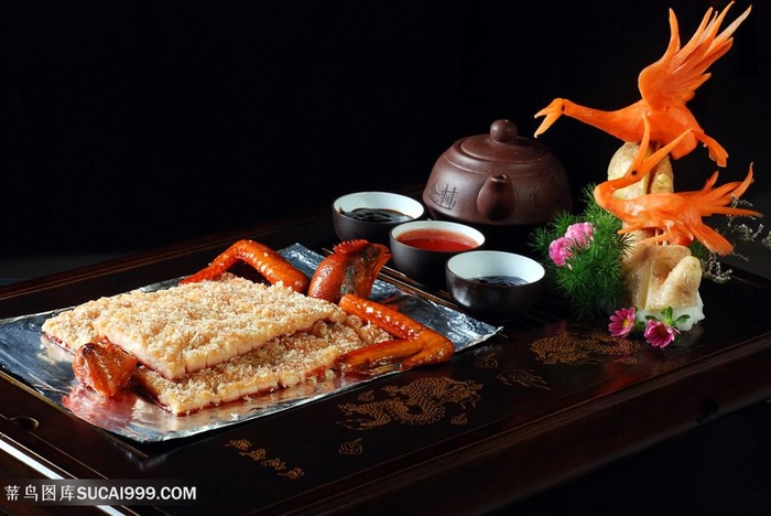 金牌脆皮鸡中华美食摄影图