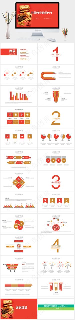 中药中医治病PPT模板ppt模版预览图