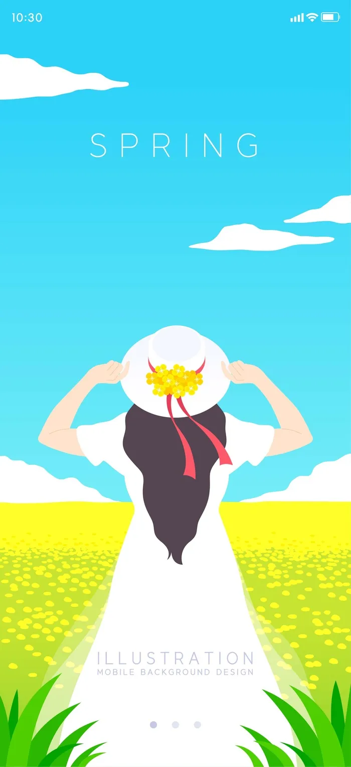 春天插画ai矢量模版下载