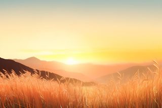 落日夕阳美景山脉摄影