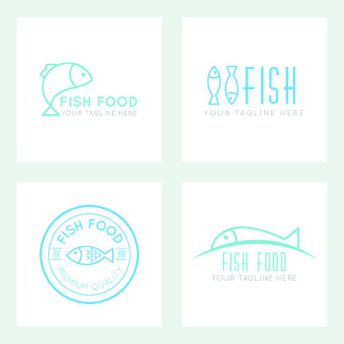 商务海洋鱼类海鲜图标LOGO标识标志标签水产图形AI矢量EPS素材图eps,ai矢量模版下载