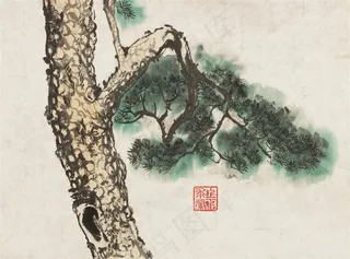 国画松树图片