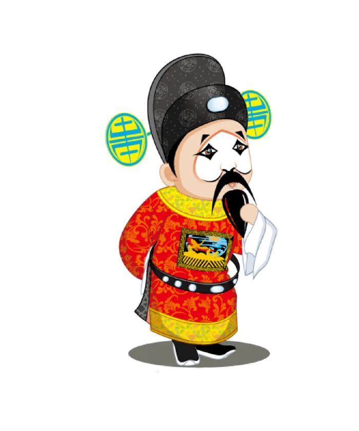 卡通京剧戏剧人物脸谱插画PNG图片 国潮中国风Q版戏剧人物PS素材