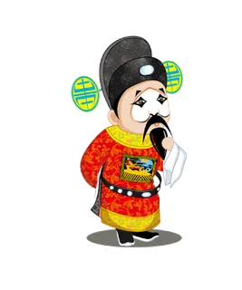 卡通京剧戏剧人物脸谱插画PNG图片 国潮中国风Q版戏剧人物PS素材