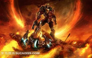 烈火中的机器人素材