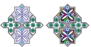 彩色图腾地毯地砖花纹素材矢量图