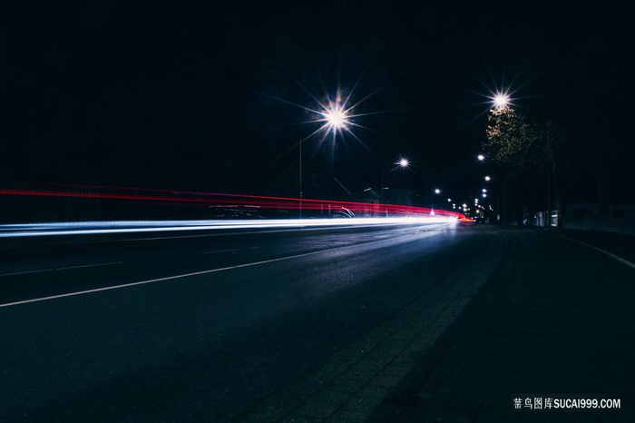 夜晚的公路夜景