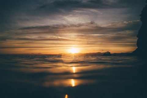 海面上的日出风景高清摄影