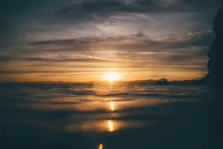 海面上的日出风景高清摄影