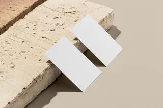 石块背景正反面高档轻奢名片样机