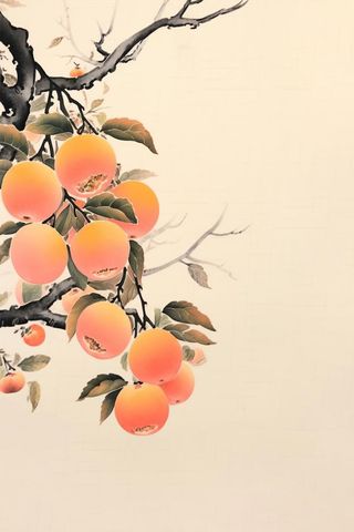 国风橘子水墨简约大气节气海报背景