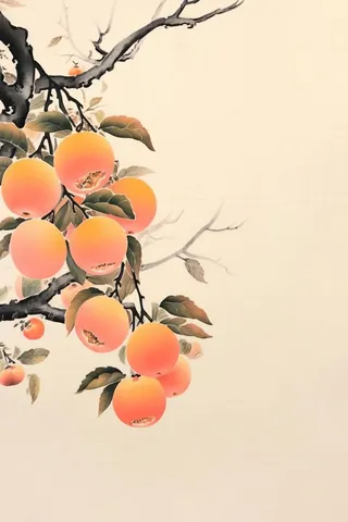 国风橘子水墨简约大气节气海报背景