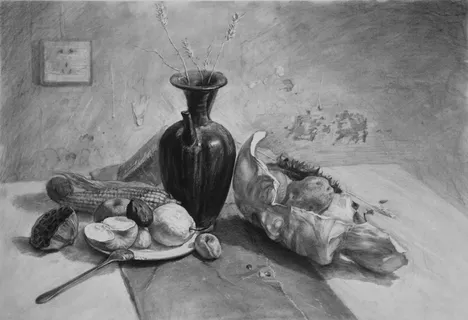 高考素描静物图片 高考素描静物图片