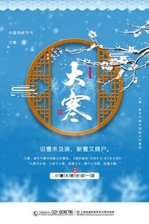 二十四24节气大寒中国传统节日冬季海报模设计素材