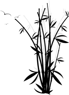 竹子水墨画中国风国画墨水书法竹子画