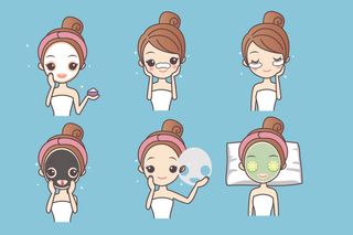 化妆品素材卡通版美容女孩