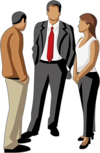 彩色矢量卡通商务团队人物 免抠