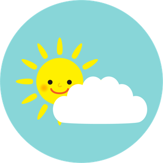 绿色卡通风太阳