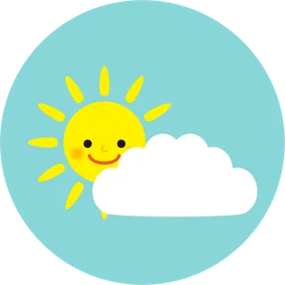 绿色卡通风太阳