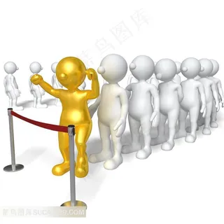 排队的3D小人