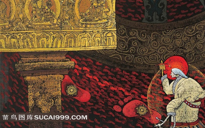 藏族人物精美版画