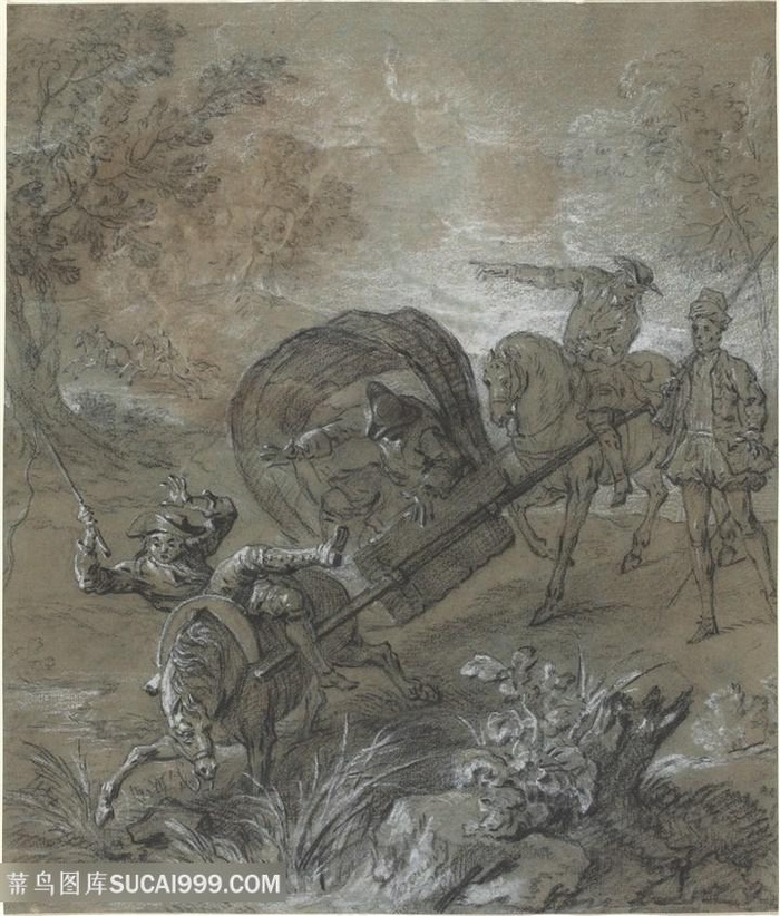 山峦骑马骑士挂画装饰画