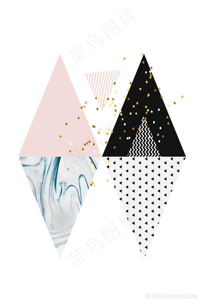 唯美简约三角艺术插画