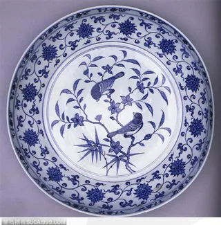 传统瓷器-喜鹊花纹碟子