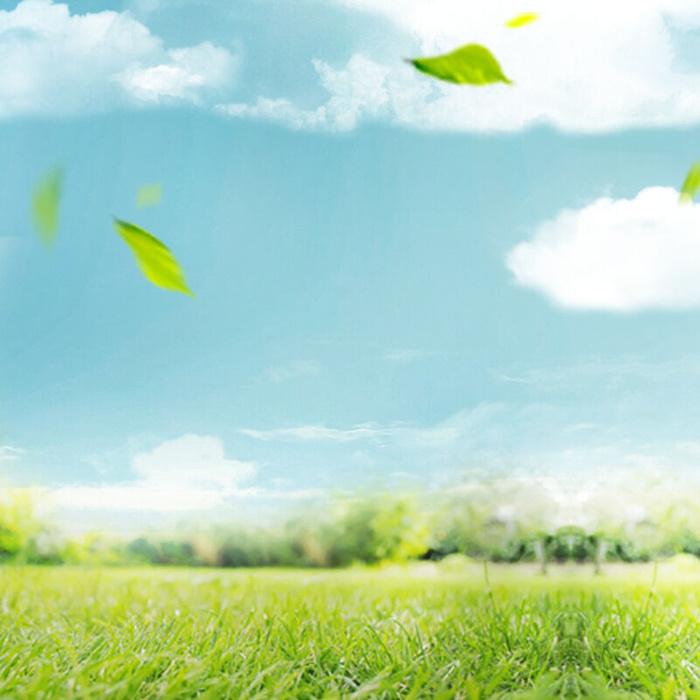 绿叶白云草原风景PSD素材