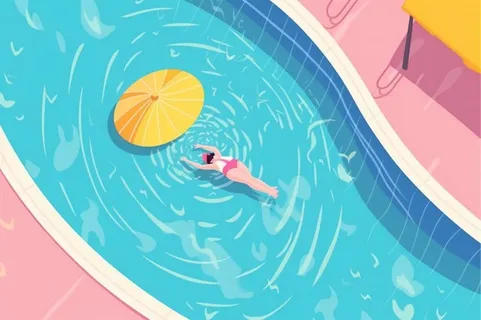 夏日水上乐园泳池简约banner背景