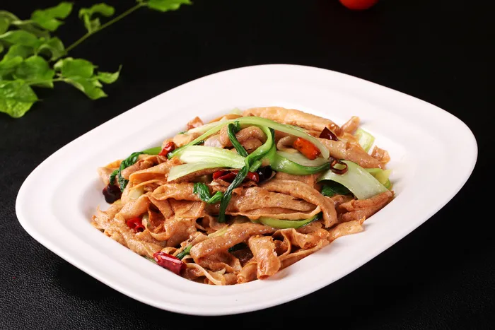 上海青炒豆筋