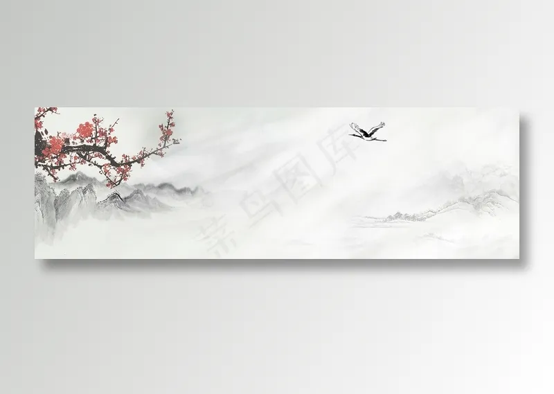 中国风水墨banner海报背景psd模版下载