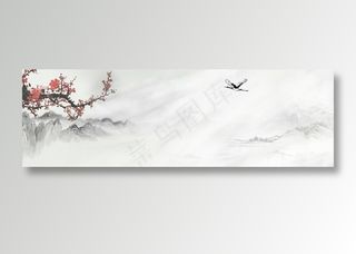 中国风水墨banner海报背景