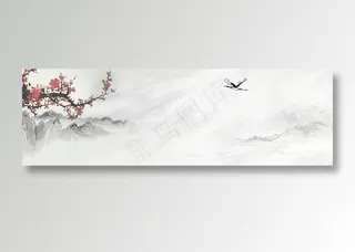 中国风水墨banner海报背景