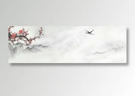 中国风水墨banner海报背景 中国风水墨banner海报背景